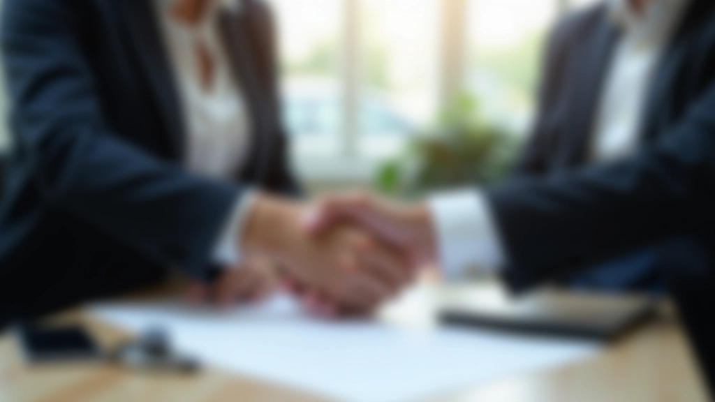 Duas pessoas assinando um contrato à mesa de escritório
